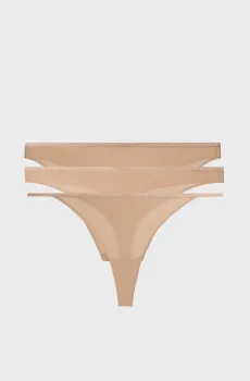 Женские бежевые трусики (3 шт) Бежевый S Tommy Hilfiger UW0UW05756