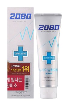 Отбеливающая зубная паста Dental Clinic 2080 New Shining White Toothpaste с токоферолом, 120 г (серебряная упаковка)