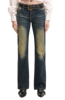 Cropp - Джинси з ефектом виварювання - темно-синій