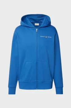 Мужское синее худи PRINTED GRAPHIC FULL ZIP Синий M Gant 2003241