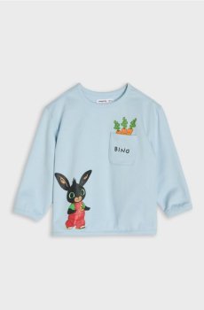 Світшот із круглим вирізом і принтом Bing - блакитний