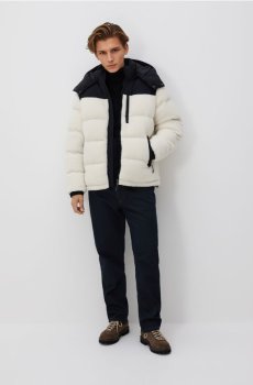 Reserved - Пуховик на штучному хутрі - кремовий - 896FS-01X