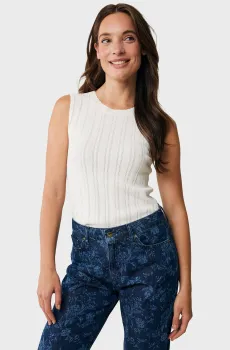 Женский белый топ LILY Classic ajour tanktop Белый L Mexx MF006600351W