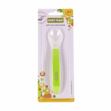 Мягкая ложечка Baby Team силиконовая, от 6 месяцев, салатовая (6102)
