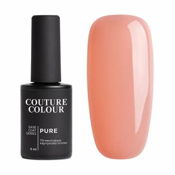 Камуфлирующая каучуковая база для гель-лака Couture Colour Pure Base Coat 06 Полупрозрачный розовый нюд, 9 мл