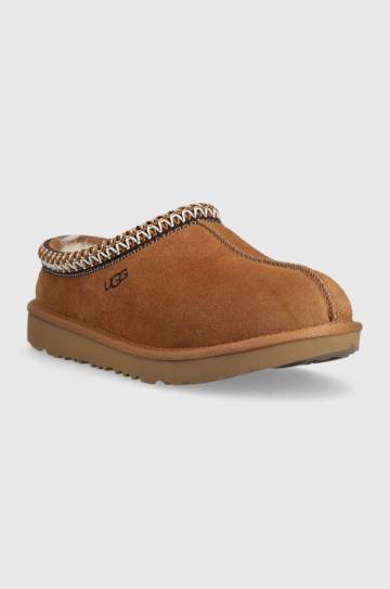 Детские замшевые тапочки UGG K TASMAN II цвет бежевый Детские замшевые тапочки UGG K TASMAN II цвет бежевый