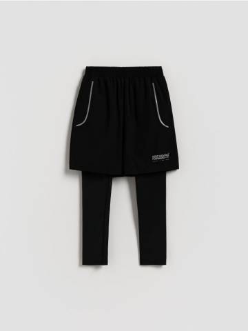 Reserved - Спортивні легінси з шортами - чорний - 136FI-99X