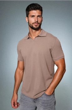 Бавовняна сорочка поло - кавовий