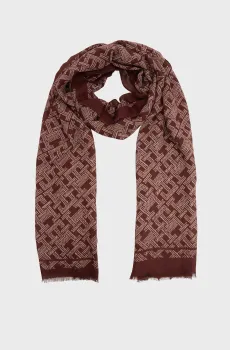 Женский коричневый шарф с узором MONOGRAM Разноцветный ONESIZE Tommy Hilfiger AW0AW18687