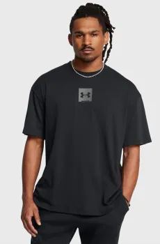 Мужская черная футболка UA M HW OS SM BOX SS Черный L Under Armour 1386803-001