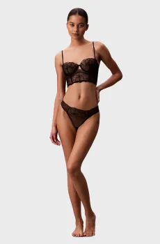 Женские черные трусики THONG Черный M Calvin Klein LV00QF8352