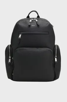 Мужской черный кожаный рюкзак Черный ONESIZE BOSS 50552436;001