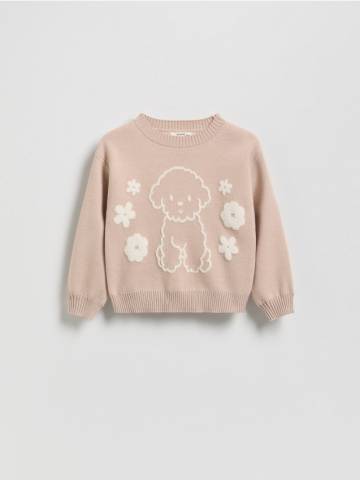 Reserved - Джемпер з аплікацією - бежевий - 750FH-08X Reserved - Джемпер з аплікацією - бежевий - 750FH-08X