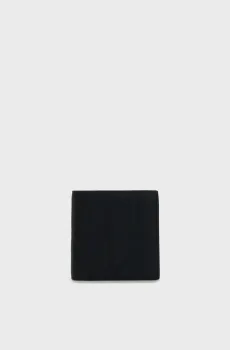 Мужской черный кожаный кошелек с узором EMBLEM AOP COATED BILLFOLD W/ CO Черный ONESIZE Calvin Klein LV04D1178G