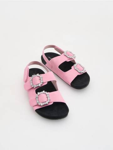 Reserved - Босоніжки зі штучної замші - пильно-рожевий - 704DL-39X