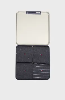Мужские темно-синие носки (4 пары) TIN GIFTBOX Синий 39-42 Tommy Hilfiger 701235375