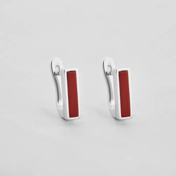 Серебряные серьги Minimal 1876-red Серебряные серьги Minimal 1876-red