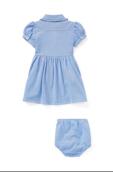 Детское хлопковое платье Polo Ralph Lauren