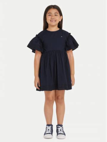 Tommy Hilfiger Повсякденна сукня Anglaise KG0KG08029 Cиній Regular Fit Tommy Hilfiger Повсякденна сукня Anglaise KG0KG08029 Cиній Regular Fit