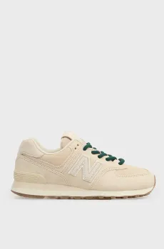 Женские бежевые замшевые кроссовки 574 Бежевый 7.5 New Balance W57480T