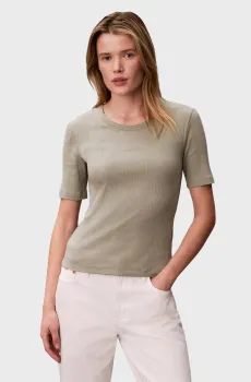 Женская бежевая футболка VARIGATED Бежевый M Calvin Klein LV044F211G