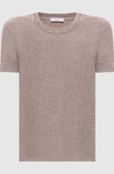 Бежевая футболка с люрексом