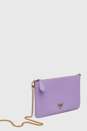 Кожаная сумочка Pinko цвет фиолетовый Кожаная сумочка Pinko цвет фиолетовый