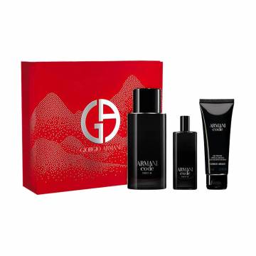 Парфюмированный набор мужской Giorgio Armani Code Le Parfum Gift Set (духи, 125 мл + гель для душа, 75 мл + духи, 15 мл) Парфюмированный набор мужской Giorgio Armani Code Le Parfum Gift Set (духи, 125 мл + гель для душа, 75 мл + духи, 15 мл)