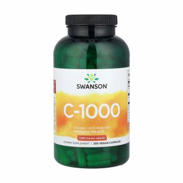 Витамин C Swanson Vitamin C With Rose Hips с шиповником, 1000 мг, 250 капсул