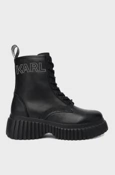 Женские черные кожаные ботинки Черный 38 Karl Lagerfeld KL44475;000