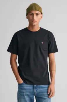 Мужская черная футболка REG SHIELD SS T-SHIRT Черный XL Gant 2003184