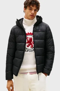 Мужская черная куртка MID WEIGHT HOODED JACKET Черный L Tommy Hilfiger MW0MW41983
