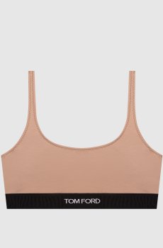 Бежевый топ с логотипом