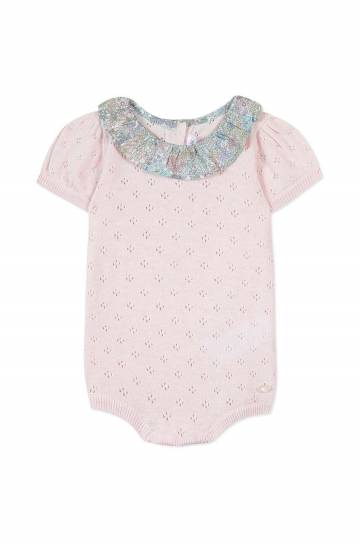 Детское боди из хлопка Tartine et Chocolat цвет розовый однотонная