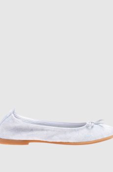 Детские серые балетки из замши