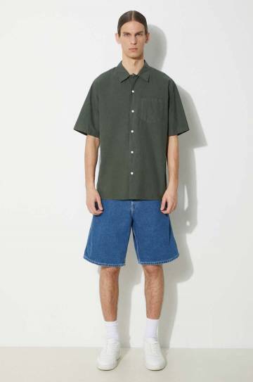 Рубашка Norse Projects Carsten Cotton Tencel мужская цвет зелёный regular классический воротник N40.0579.8022 Рубашка Norse Projects Carsten Cotton Tencel мужская цвет зелёный regular классический воротник N40.0579.8022