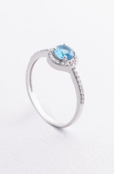 Серебряное кольцо с кварцом и фианитами 1867/1р-QSWB