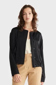 Женская черная ветровка SATEEN Черный S Calvin Klein K20K205173