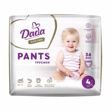 Подгузники-трусики Dada Elite Care Maxi размер 4 (9-15 кг), 36 шт Подгузники-трусики Dada Elite Care Maxi размер 4 (9-15 кг), 36 шт