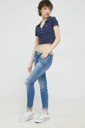 Поло Tommy Jeans женский цвет синий Поло Tommy Jeans женский цвет синий