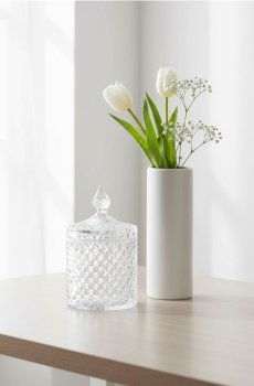 Скляна коробка для зберігання з кришкою - clear