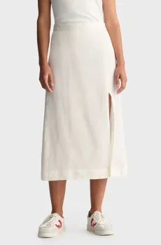 Женская белая льняная юбка REL MIDI LINEN BLEND Белый 36 Gant 4400123