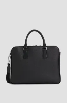 Мужская черная кожаная сумка для ноутбука Черный ONESIZE BOSS 50529302;001