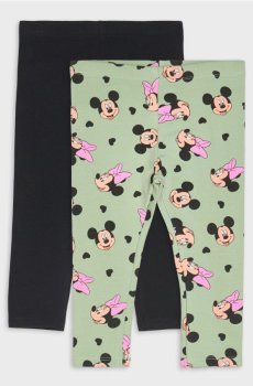 Теплі легінси, набір із 2 штук Minnie Mouse - світло-оливковий