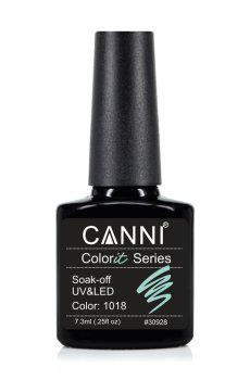 Уценка! Гель-лак для ногтей Canni Gel Color System Soak-off UV&LED Gel Polish 1018 Нежно-бирюзовый, 7.3 мл