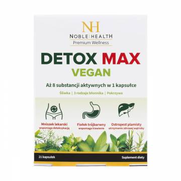 Детокс организма Noble Health Detox Max Vegan, 21 капсула Детокс организма Noble Health Detox Max Vegan, 21 капсула