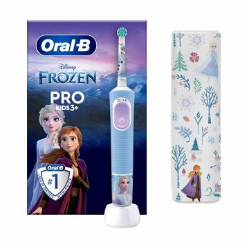 Детская электрическая зубная щетка Oral-B Braun Pro Kids Frozen с футляром, от 3 лет Детская электрическая зубная щетка Oral-B Braun Pro Kids Frozen с футляром, от 3 лет