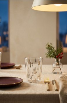 Склянки з мотивом ялинок 2 pack - золотий