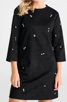 Міні сукня з блискучими аплікаціями - чорний
