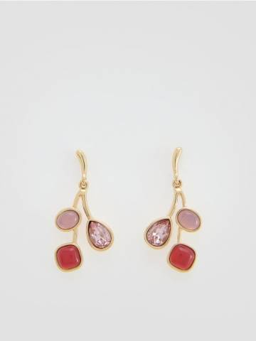 Reserved - Сережки-підвіски - рожевий - 300FD-38X